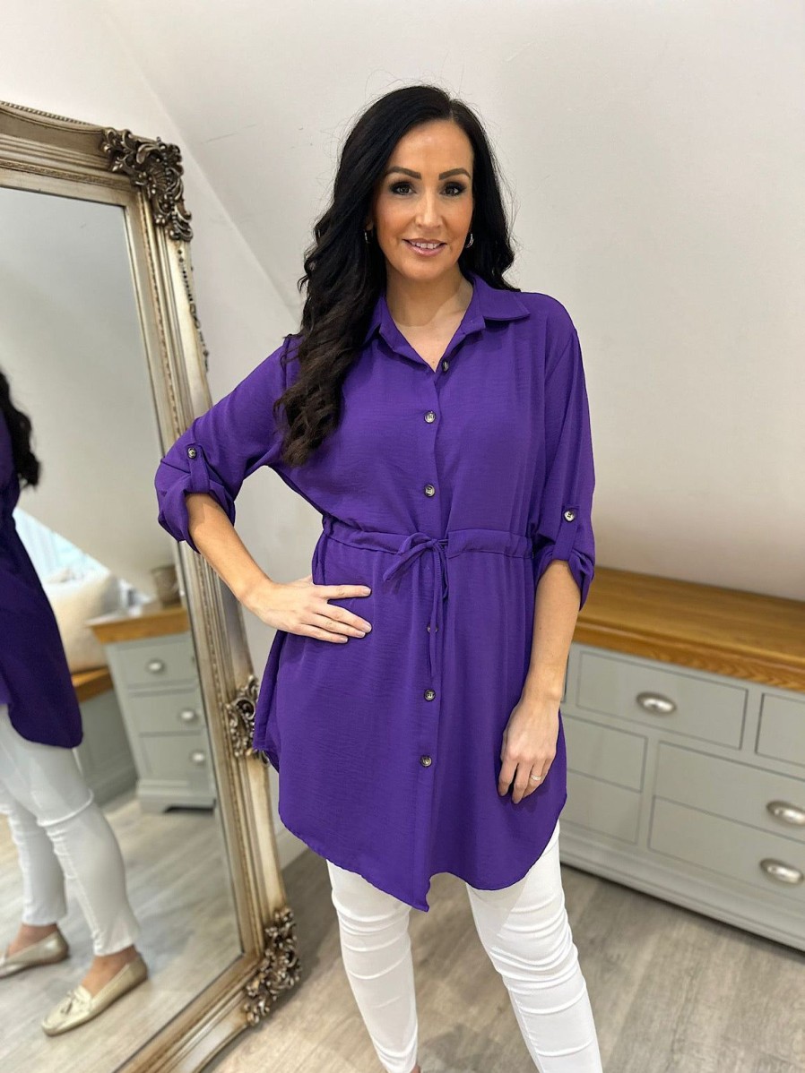 Clothing Kiki Mda | Purple Tie Waist Tunic Rosie