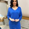 Clothing My Good | Royal Blue Lightweight V Neck Tunic Suzie